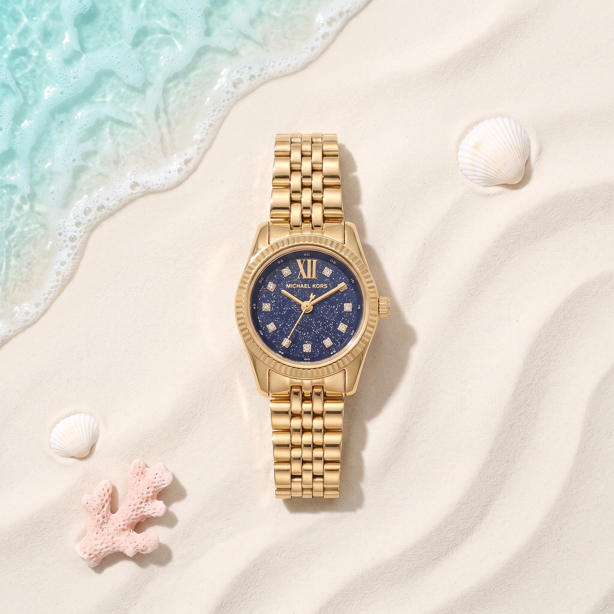 Montre Michael Kors Petite Lexington Midnight 26 mm, cadran bleu nuit pailleté – TIJD&CO