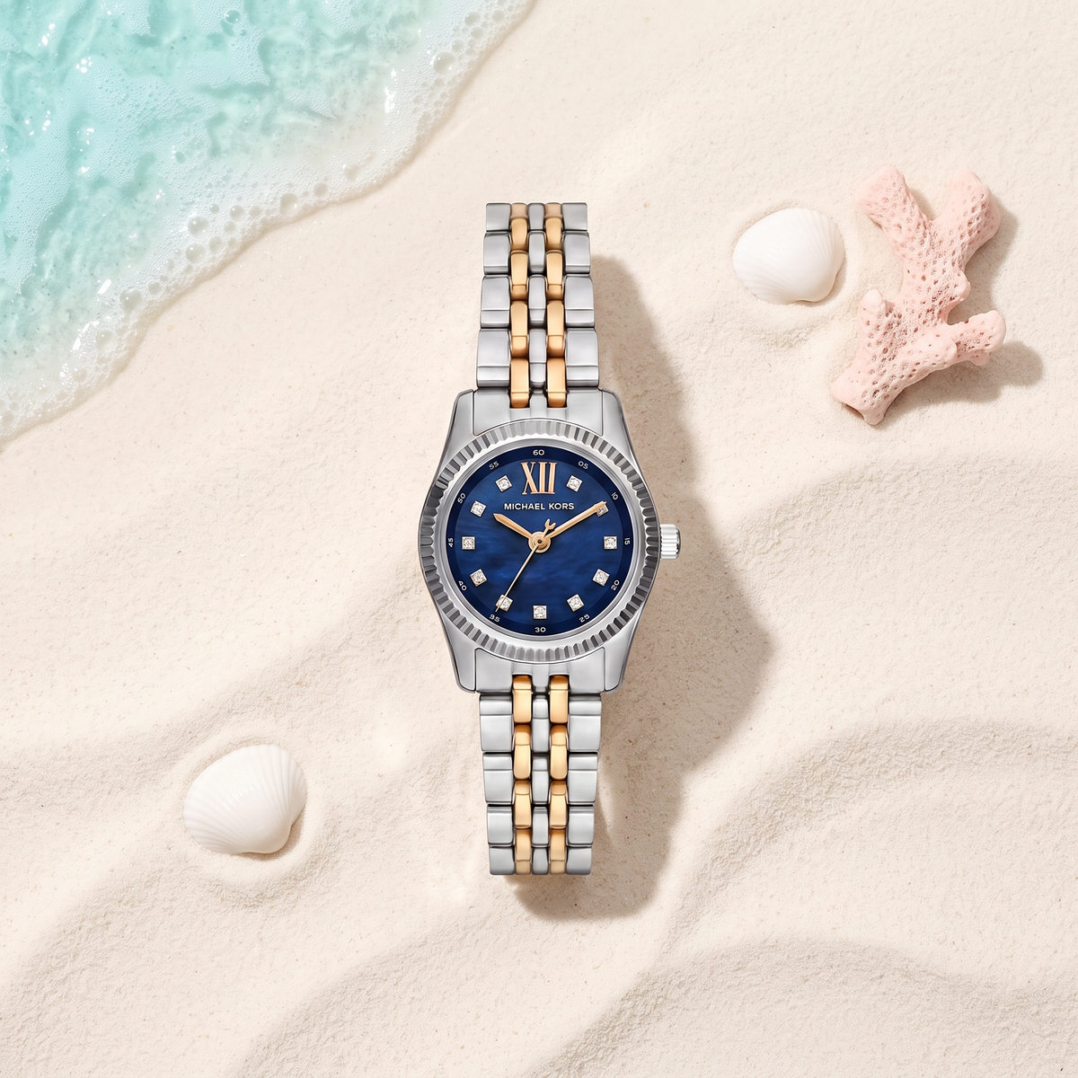 Montre Michael Kors Petite Lexington Blue 26 mm, cadran bleu profond nacré – TIJD&CO