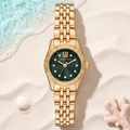 Montre Michael Kors Petite Lexington Green 26 mm, cadran vert, bracelet doré – TIJD&CO