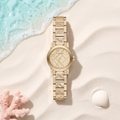 Montre Burberry The City Mini Gold, cadran check, boîtier 26 mm doré, TIJD&CO