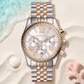 Montre Michael Kors Lexington Bicolore, bracelet jubilé or et acier, 38 mm, TIJD&CO