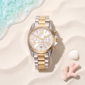 Montre Michael Kors Bradshaw Bicolore Gold Silver, cadran serti, boîtier 43 mm, TIJD&CO