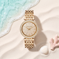 Montre Michael Kors Darci Gold, lunette et cadran sertis de cristaux, 38 mm, TIJD&CO