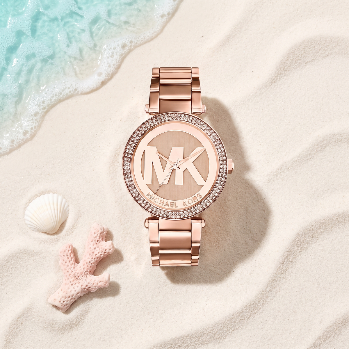 Montre Michael Kors Parker MK Dial, cadran monogramme, chronographe, TIJD&CO