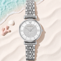 Montre Emporio Armani Gianni Silver, boîtier 32 mm acier, cadran épuré, TIJD&CO