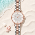 Montre Emporio Armani Gianni Bicolore Rose, 32 mm, acier et or rosé, TIJD&CO
